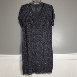 Elegant Gray Lace Dress